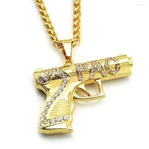 Choker Couple Creative Small Pistol Necklace Pendant Zircon Letters Male And Female Personality Hip-hop Clavicle Chain Valentine's