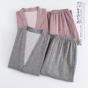 Męska odzież sutowa 2022 Wiosna jesień mężczyzn Japońskie piżamy Zestawy męskiej bawełny szlafrok spa dla bokserów kimono