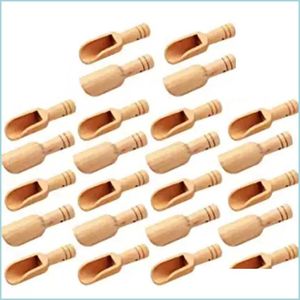 Spoons Mini Wooden Spoons Bamboo For Tea Scoop Washing Powder Spoon Candy Drop Delivery 2022 Home Garden Kitchen Dining Bar Flatware Dhhtf