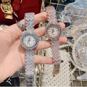 Relógios de pulseira Dimini Full Diamond Feminino Fashion Fashion Bracelet Wrist Watches for Women