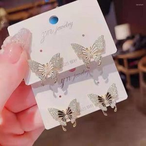 Stud Küpe Zarif Lady Butterfly Kulak Çıtçıtları Kadınlar İçin S925 KAPILI ZIRCON YÜKSEK KALİTE MÜDEYİ KAZI KIZ Dostluk Hediyesi
