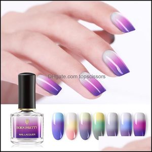 Poliska do paznokci Nowe 6pc/działka termiczna lakier do paznokci 6 ml 3 kolory kolor kolorów zmienia się manicure art.