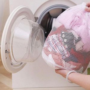 Clothing Storage S-xl Large Drawstring Bra Underwear Laundry Bags Household Cleaning Washing Machine Mesh Holder White Color