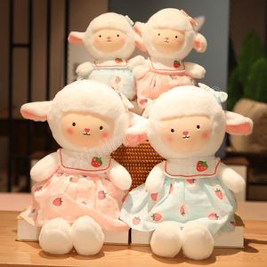 35/45cm 사랑스러운 드레스 양 플러시 장난감 kawaii 양은 인형 아이를위한 부드러운 귀여운 동물 베개 아기 생일 선물