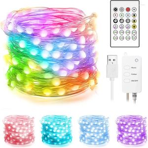 Strings LED Fairy Smart String Lights Zmiana Miedziana Miedź