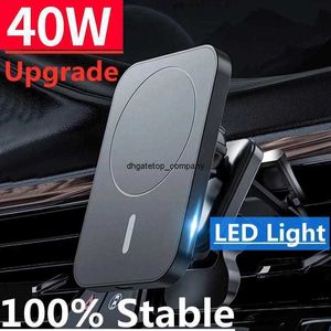 Fast Charge 40W Magnetic Car Wireless Charger держатель телефона для Magsafe iPhone 13 12 Pro Max Mini Qi Chargers Air Вентиляционное отверстие