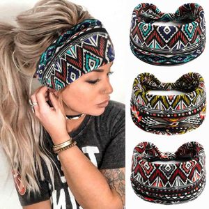 Moda bohemian bandanas elastik saç bantları yoga egzersiz pamuk kafa bandı başlık baskısı vintage çapraz unisex scrunchies