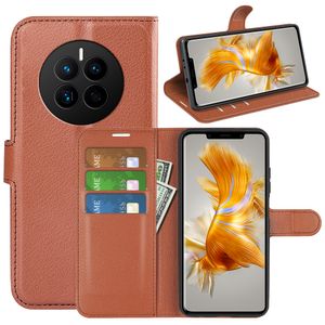 Funda telefonfodral för Huawei Mate 50 Nova 10 9 Honor 70 X8 X7 Magic 4 60 SE Pro Lychee Leather Wallet Case With Card Slots
