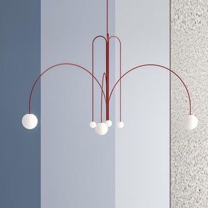 H￤ngslampor konstdekor glas boll ljuskrona belysning modern vardagsrum ljuskrona/h￤ngande ljus nordisk designer ljus fixtur hem inomhus