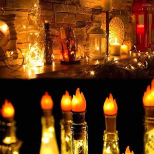 Bandes Bouteille De Vin Flamme Lumière Guirlande Lumineuse LED Liège Fée De Noël En Plein Air Halloween Fête De Mariage Décoration 10 pcs Xmas Maison