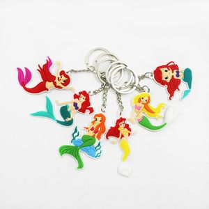 PVC Deniz Kızı Kolye Keychain Karikatür Anahtarlık Çanta Dekoratif Anahtar Zincir Moda Aksesuarları Anahtarlama