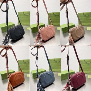 Luxury Designer Soho Disco Camera Bag Crossbody Tassel Fringed Shoulder Bags Women Handbag Purse Genuine Leather Classic Letter Guccie