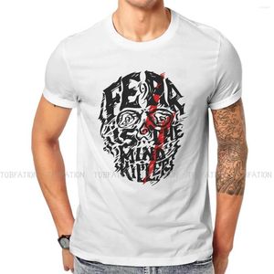 Men's T Shirts Fear Is The Mind Killer Men TShirt Dune Chronicles Sci-Fi Movie Crewneck Tops Fabric Shirt Funny High Quality Gift Idea