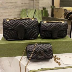 2022 Marmont Bags Fashion Classic Designer Mini Black Chain Sagce Metallic кожаная сумочка