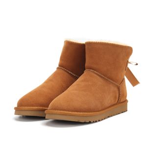 Damen-Schneestiefeletten, Designer-Australien-Plateaustiefel, dicker Boden, echtes Leder, warme, flauschige Hausschuhe