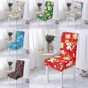 Chair Covers Christmas Graphic Print Stretch Cover High Back Dustproof Home Dining Room Decor Chairs Living Lounge