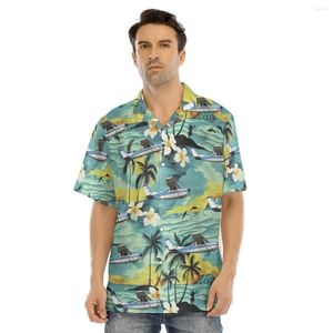 Men's Casual Shirts Summer Holiday Rave Party 3D Print Cuban Shirt Short Sleeve Oversize Men Women
