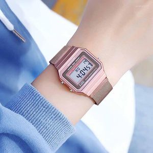 Нарученные часы Женские цифровые часы Lady for Rose Gold Watch Watch Водонепроницаемый календарь 2022 Продажа часов