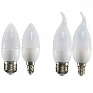 10 pz/lotto E14 LED Lampadina A Candela AC 220V Luce Lampadario Lampadine 5W Lampade Decorazione Caldo/Bianco A Risparmio Energetico