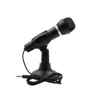 Mobiltelefonhandelserna Mikrofon 3,5 mm Home Stereo Mic Desktop Stand f￶r PC YouTube Video Skype Chating Gaming Podcast Recording Microphone