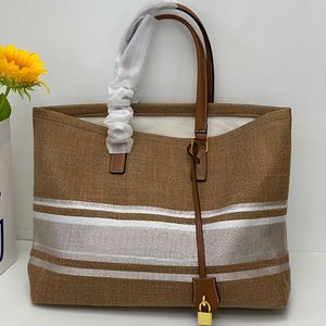 Borsa a mano di grande capacità Borsa da viaggio Borsa da viaggio Borse per la spesa Borsa a mano da donna con tasca interna con zip in tela stampata orizzontale di moda