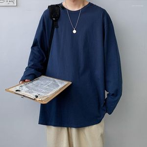 남성용 T 셔츠 Lifenwenna 가을 셔츠 패션 단단한 10 색 남성 남성 대형 힙합 긴 소매 캐주얼면 스트리트웨어