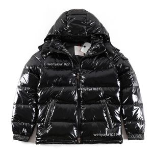 Herren-Daunenjacke, Parkas, schwarze Purffer-Mäntel, mit Kapuze, hochwertige, lässige Doudoune-Homme-Feder-Outwear, warm halten, dicker Doppelreißverschluss, weißes Abzeichen mit Entendaunenfüllung