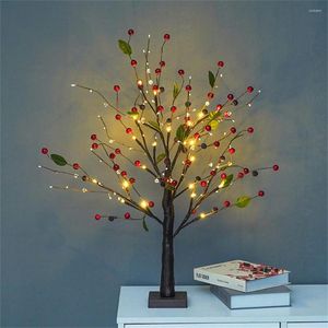 Sznurki 55 cm 24LED sztuczne drzewo owocowe lekkie bateria obsługiwana lampa stołowa gałęziona noc do świątecznej sypialni domowe wystrój imprezowy