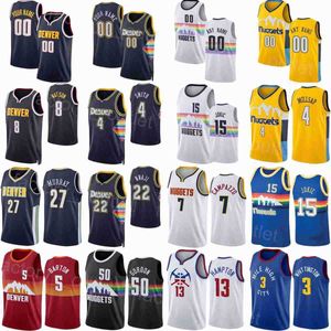 Association Basketball Printed Oświadczenie City Bones Hyland Jersey 3 Facundo Campazzo 7 Jamal Murray 27 Michael Porter Jr 1 Aaron Gordon 50 Jeff Green 32 Edition