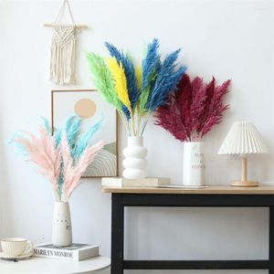 Dekorativa blommor 80st Naturned Torked Pampas Grass Plume Decor Fluffy Reed Wedding Flower For Home Kitchen Room Decoration Dekoration Craft