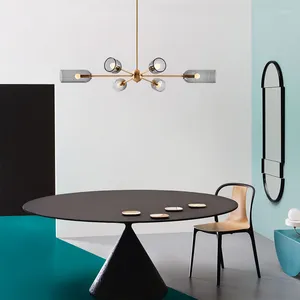 Lampade a sospensione Nordic Study Room Lampadario di lusso Light Restaurant Personalità creativa Bronze Bar Living Bedroom