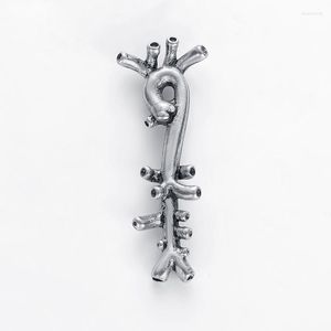 Brooches Aorta Lapel Pin Ancient Silver Color Pins Gift Doctors Nurses Classic Jewelry Metal Men Accessories