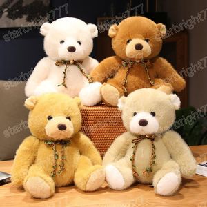 25/35 cm pelliccia di coniglio orsi giocattoli di peluche morbido orsacchiotto bambola animale di pezza orso bruno regali di compleanno Kawaii di San Valentino