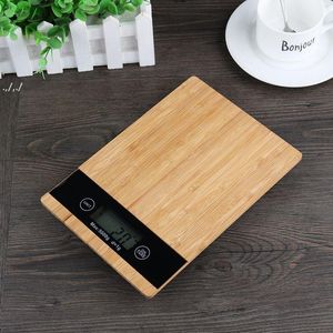 Bilancia elettronica da pannello in bambù Bilancia digitale da cucina 5 kg/1 g Pesatura Medicina domestica Alta precisione GCC241