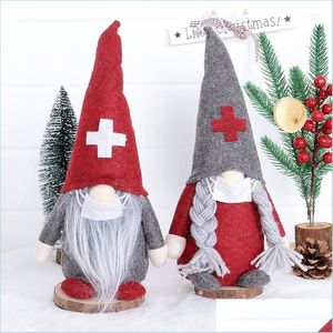 Christmas Decorations Christmas Doctor Nurse Gnome Plush Ornaments Swedish Santa Xmas Tree Decor Holiday Home Party Decoration Gifts Dhm8E