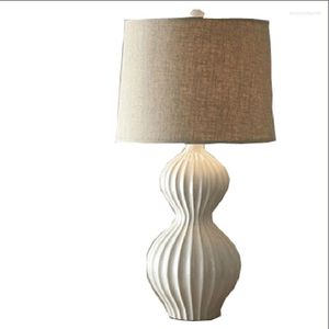 Table Lamps American Country White Ceramic Lamp El Bedroom Bedside Nordic Creative Gourd Decorative