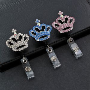 Ключевые кольца Capse Diamond Three Color Crown Выдвижная медсестра Значок барабанщик держатель клип -клип -держатель студентов доктор идентификационная карта доставка 2022 Smtul