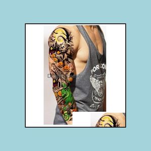 Temporary Tattoos Wholesale Waterproof Temporary Tattoos Stickers For Body Art Flash Tattoo Sleeve Sexy Product Fake Metallic Transf Dhlhm