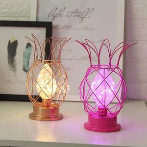 Bordslampor LED NET RED Simple Pineapple Lamp Ins E27 BULB MODELLERING Interior Dekoration Creative Hand Desk liten natt