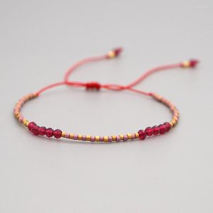 Strand Go2Boho Miyuki Seed Beads Bracelets For Women Natural Stone Garnet Beaded Bracelet Jewelry Gifts Girl Friends