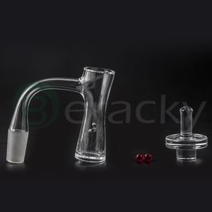 Rauchvoll verschweißte, abgeschrägte Kanten-Quarz-Banger-Nägel mit 2 Stück Tourbillon/Spinning-Luftlöchern, Vergaserkappe für Dab-Rigs, Glas-Wasserbongs