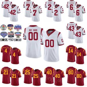 NCAA USC Trojans College Football 18 Eric Gentry Jersey Universidade 53 Shane Lee 13 Caleb Williams 26 Travis Dye 6 Austin Jones 3 Addison 4 Williams Team cor vermelha branca