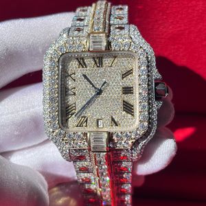 Cartis 5 Styles New Skeleton Vvs Moissanite Watch Iced Out Wristwatch Pass Diamonds Test Eta Luxury Sapphire Watches Rose Gold Silver Automatic Iced Out Watches 272