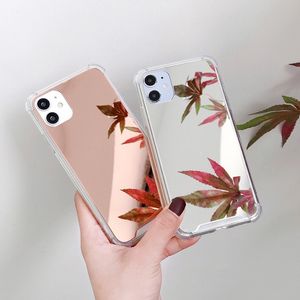 Зеркало для макияжа Роскошные золотые защитные чехлы для Iphone 15 14 13 12 11 Pro Max 13pro Чехол для мобильного телефона Мягкая противоударная задняя крышка Novationcase 350 шт.