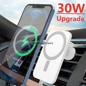 Snabbladdning 30W Magnetic Car Wireless Charger Telefonhållare Stand för iPhone 13 12 Pro Max Mini Charging Qi Chargers