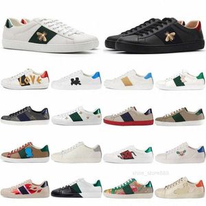 2022 Herren Damen Freizeitschuhe Italien Luxus Gold Weiß Grün Rot Streifen Italien Tiger Snake Sneaker Trainer Biene bestickt Walking Sports Ace Sneakers Wanderschuhe