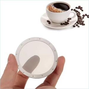 Coffee Tea Tools Solid Stainless Steel Reusable Washable Mesh Coffee Tea Tools Screen Filter For Aeropress Maker Filters Drop Deli Dh9Rq