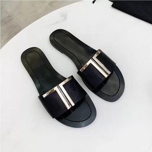 Ladies Slippers Ladies Sandals Flip-Flops Classic Leather Beach Outdoor Designer Flat Heel With Box 35-42