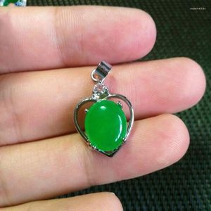 Pendant Necklaces Natural Malay Jade Inlaid S925 Silver Water Drop Necklace Jewelry Fine Lucky Talisman Christmas Gift