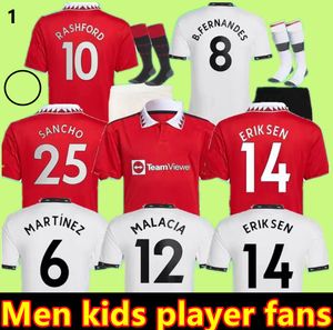 Ronaldo Manchester Sancho Soccer Jerseys United Man Lingard Fans Joueur Bruno Fernandes Pogba Rashford Utd Football Shirt Kid Kit Full Full Set
